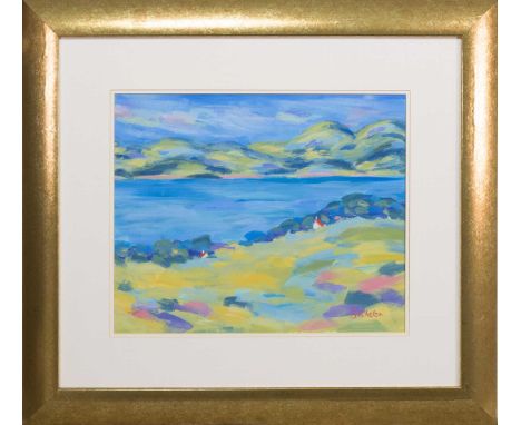 * MARY BATCHELOR (SCOTTISH 1944 - 2017), HIGHLAND LOCH IN SPRING oil on coard, signedmounted, framed and under glassimage siz
