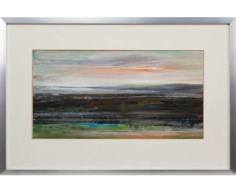 * RALPH COWAN (SCOTTISH 1904 - 2004), AUTUMN, MORNING LIGHT mixed media on board, titled label versomounted, framed and under