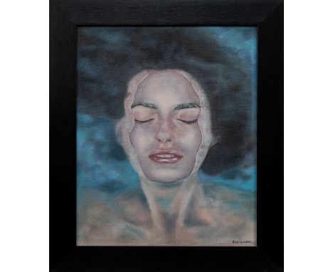 * STEVIE NICHOLSON,  FEMALE PORTRAIT oil on board, signedframedimage size 44cm x 34.5cm, overall size 55cm x 45cm