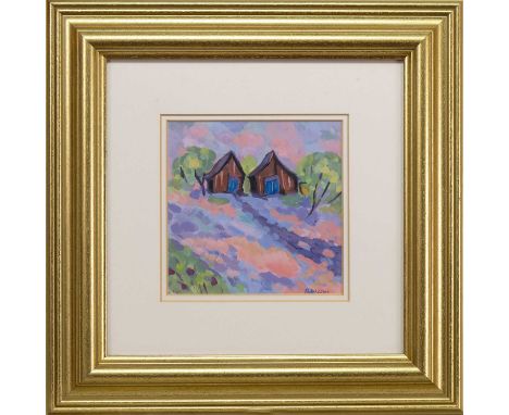 * MARY BATCHELOR (SCOTTISH 1944 - 2017), SHEDS, PORTINCAPLE oil on board, signed, titled label versomounted, framed and under