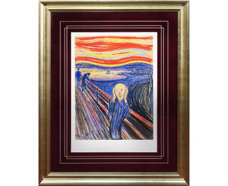 AFTER EDVARD MUNCH (NORWEGIAN 1863 - 1944), THE SCREAM  limited edition gouttelette print, Chelsea Green Editions, numbered 5