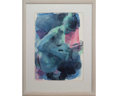 * MURIEL BARCLAY, LIGADO watercolour on paper, signed, titled label versomounted, framed and under glass (slipped in the moun