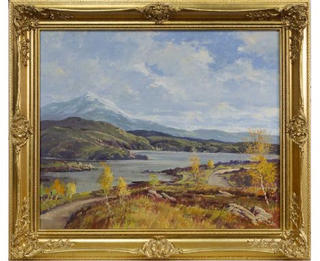 * DONALD M SHEARER (SCOTTISH 1925 - 2017) HIGHLAND LOCH, INVERNESS-SHIRE oil on canvas, signedframedimage size 50cm x 60cm, o
