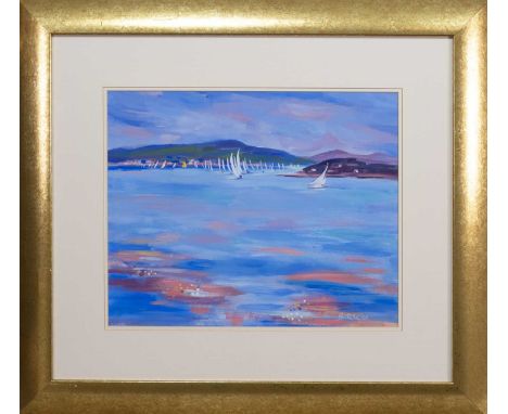 * MARY BATCHELOR (SCOTTISH 1944 - 2017), PINK SKY REFLECTIONS oil on board, signedmounted, framed and under glassimage size 4