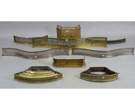 A vintage brass serpentine-front fender front, 51” long; a similar pair of steel ditto, 39½” long; &amp; six various vintage 