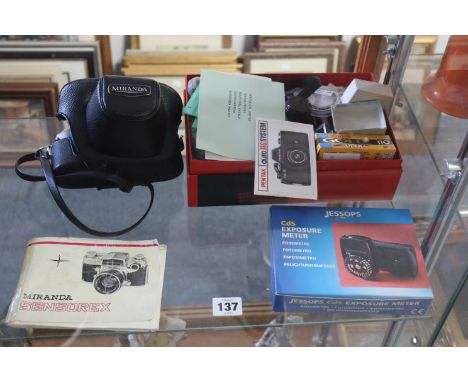 A Miranda “Sensorex” 50mm camera, with case; &amp; a Pentax “Auto 110” camera, with various accessories, boxed. 