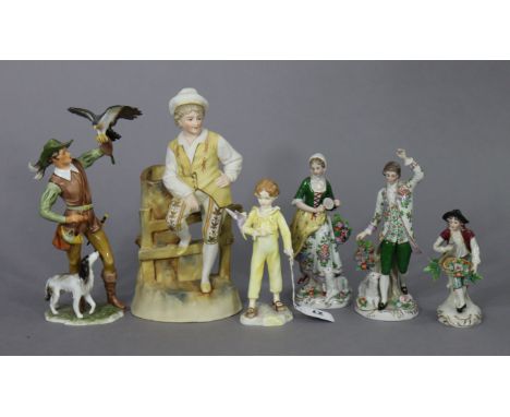 A Royal Worcester fine bone china figure “The Parakeet” (No. 3087); together with five other figures, part w.a.f. 