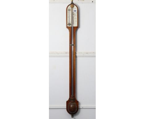 A 19th century Negretti &amp; Zambra of London mahogany stick barometer, 36” high. 