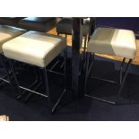 Furniture Asset: LOT OF: 15 qty: Stool Metal White Barstool, 16.5"W x 16.5"D x 30 3/4"H, Orig.