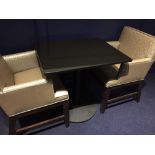 Furniture Asset: LOT OF: 6 qty: Table 2-Top D. Table Black, 30"W x 24"D x 29 1/4"H, Orig price: $