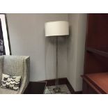 Furniture Asset: LOT OF: 7 qty: Lamp Glass Floor Lamp, 8.5" Sq. Base x 73.5 "H, 12' Cloth Cord,