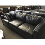Furniture Asset: LOT OF: 3 qty: Couch Silver Leather Sofa (3) seats, 89"W x 37"D x 31"H, Orig price: