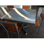 Furniture Asset: LOT OF: 2 qty: Table Silver D. Table 4-Top, 24"W x 36"D x 28"H, Orig price: $