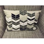 Furniture Asset: LOT OF: 12 qty: Pillow Pillow, down arrow design, 20"W x 6"D x 14"H, Orig.