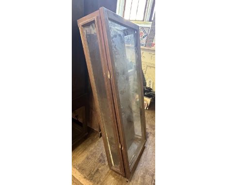 A mahogany table top display cabinet, 158 cm wide