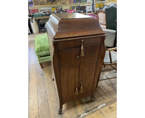 An His Master's Voice (HMV) gramophone cabinet, and a record cabinet&nbsp; (2)