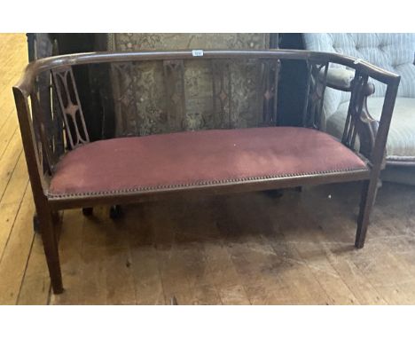 An early 20th century mahogany framed sofa, 112 cm