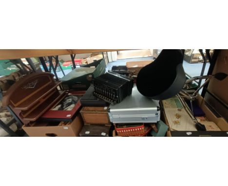 A drum stool, a mahogany shelf, assorted prints, pictures, toys and other items (qty)