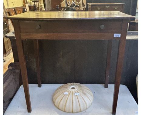 A mahogany bow front side table, with a single frieze drawer, 78 cm wide