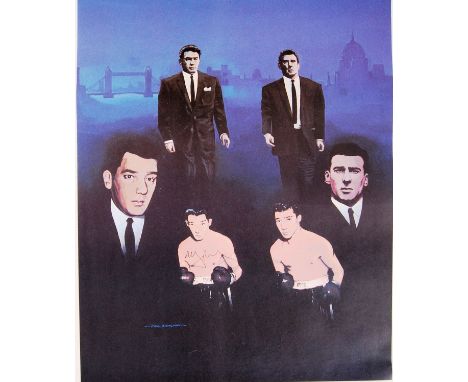 THE KRAYS: A good original Paul Bridgman print of The Kray Twins, showing them from their youthful boxing days up to their ga