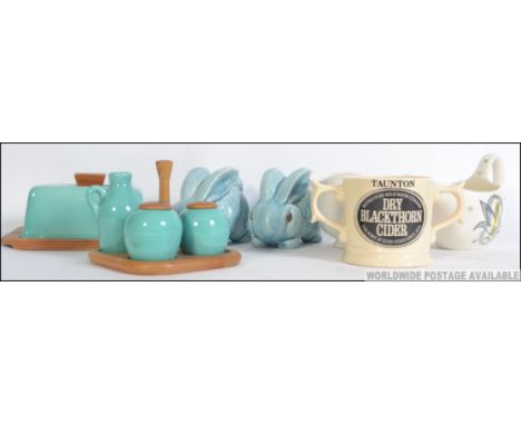 A collection of retro ceramic / porcelain items to include a retro Bisto advertising sauce boat, a ' Capri ' Stylecraft Midwi