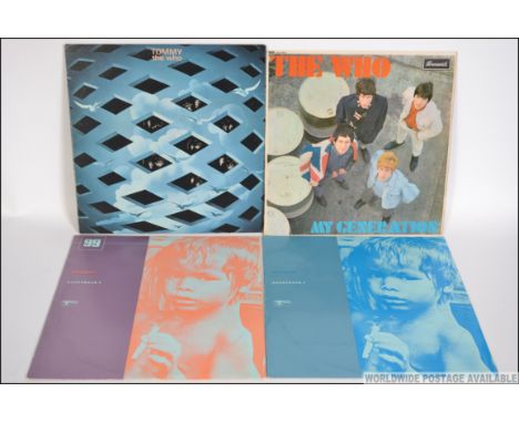 The Who long play Lp vinyl records Tommy Tri fold cover double album with limited numbered booklet along with The Who My Gene