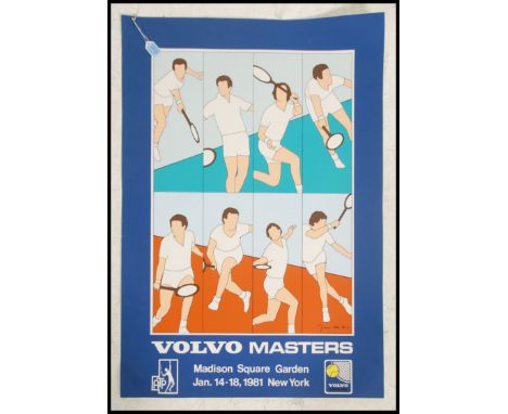 Franc Costa - An original 1980's retro Franc Costa tennis screen print - painting. Promoting the New York Tennis. Measures: 8
