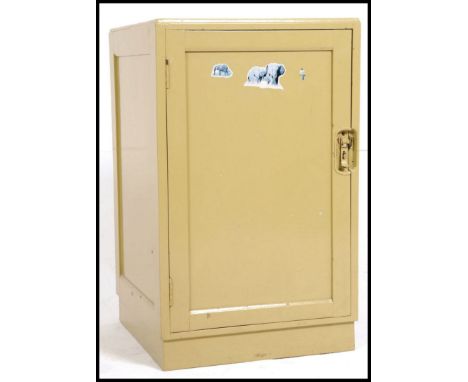 A mid 20th century retro vintage ex RAF ( Lyneham ) airman's / serviceman's locker. Having a single door to front with brass 