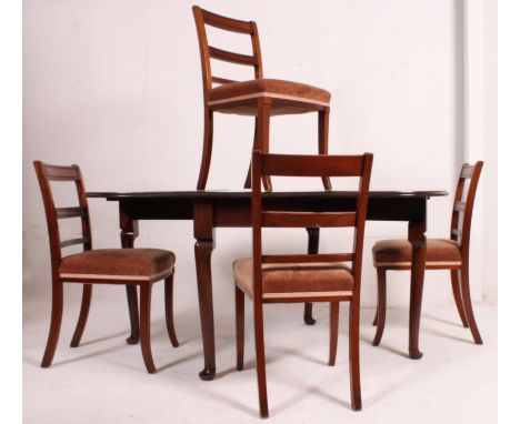 A set of 4 Edwardian mahogany dining chairs together with a 19th century Georgian mahogany pad foot / gate leg dining table. 