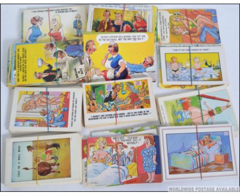 A collection of vintage and retro  humorous saucy postcards dating from the 1950's