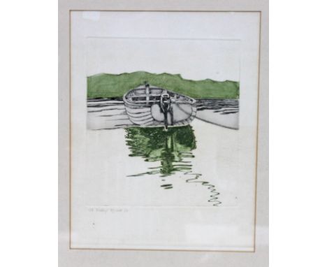 Richard John Croft (b1935), "Floating", etching, 23cm x 29.5cm.