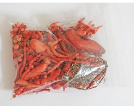 A bag of coral, gross wt. approx. 100g.
