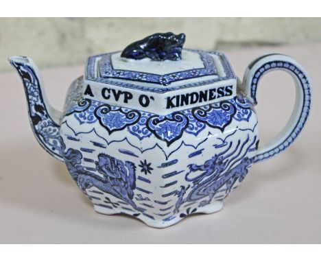 A Copeland Spode Olde Lang Syne tea pot, length 18.5cm. CONDITION REPORT - good, appears free from any damage/repair, minor w