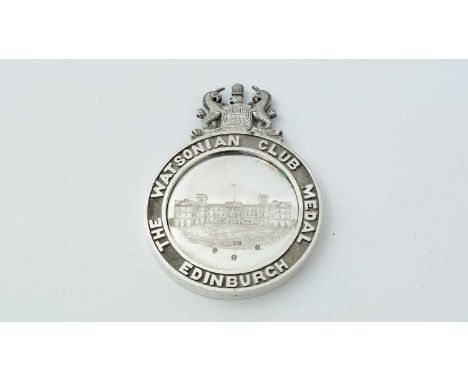 A late Victorian Scottish silver school prize medal, “the Watsonian club medal Edinburgh”, presented to “Hector M. Bowie for 