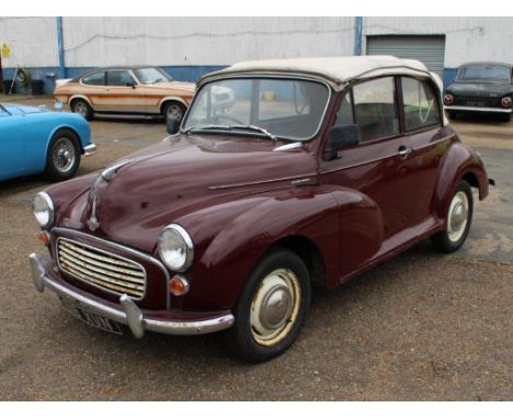 1958 Morris Minor 1000 Convertible Make: Morris Model: Minor Convertible Year: 1958Mileage: 5895VIN: FBA1665684Configuration: