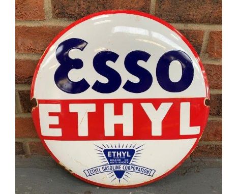 Circular Esso Ethyl Enamel SignMake: Contact AuctioneerModel: Contact AuctioneerYear: 0Mileage: 0VIN: Contact AuctioneerConfi