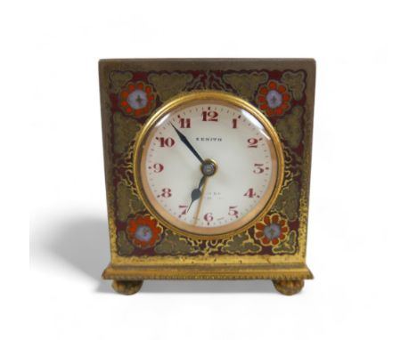 A Zenith watch company travel alarm clock, 5.5 by 3.5 by 6cm high. 