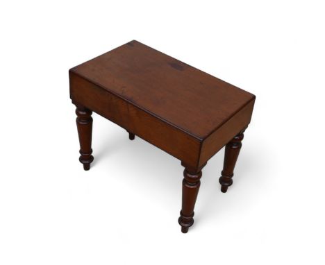 A Victorian mahogany commode, with white ceramic liner, 56 by 34 by 46cm high. 