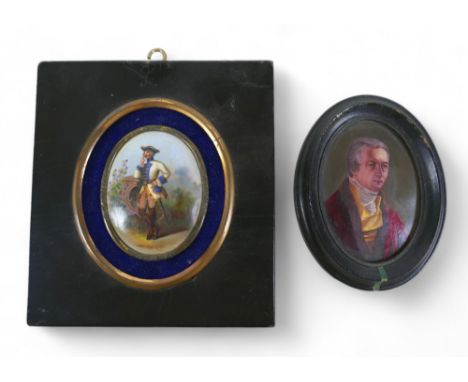 William Bone: a portrait miniature of his brother, oil on enamel, identified by inscription painted verso ‘Henry Bone ARA 6th