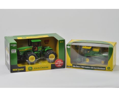 Ertl 1/50 Scale John Deere 9620 Tractor plus Scarce Athern John Deere 7700 Combine. Both A in A/B Boxes. (2)