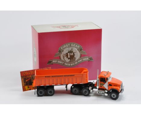 First Gear 1/50 Mack Granite Tractor with Dump Trailer. A in A/B Box. 