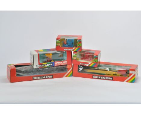 Britains Farm Implement Selection including Kverneland Plough Version 2, Potato Planter, Buck Rake, Elevator and Spreader. Al