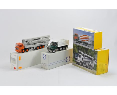 Fine Conrad 1/50 scale Concrete based Truck selection including pumps, tipper and mixers. A in A/B boxes. (4)