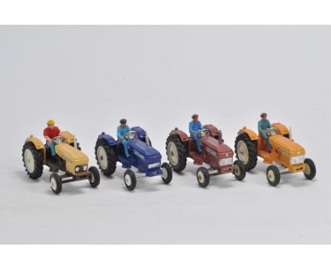 Dinky Leyland Tractor group including orange, maroon, blue and code 3 yellow issue. B to C. (4)