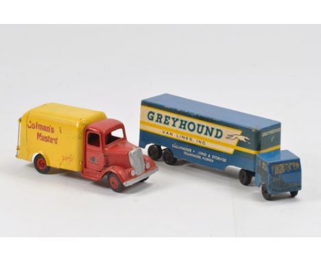 Ralstoy Vintage Greyhound Van Lines Truck (C/D) plus Britains Goods Van Colemans Mustard Code 3 Issue ( C). (2)