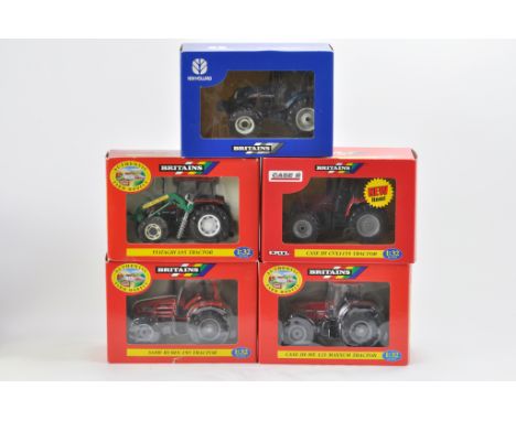 Britains Farm Tractor selection including New Holland TS125A, Fiatagri L85, Case CVX 1155, Same Rubin 150 plus Case MX 135. A