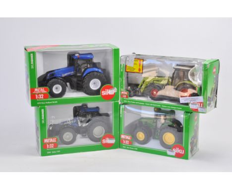 Siku Tractor Selection including New Holland T8.390, Valtra T191, John Deere 7530 and Claas with Front Loader. All A in B/C B