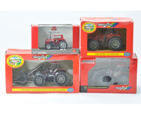 Britains and Universal Hobbies Farm Tractor Selection including MF590, Case MX110 with Loader, Same Rubin Tractor and Case Ma