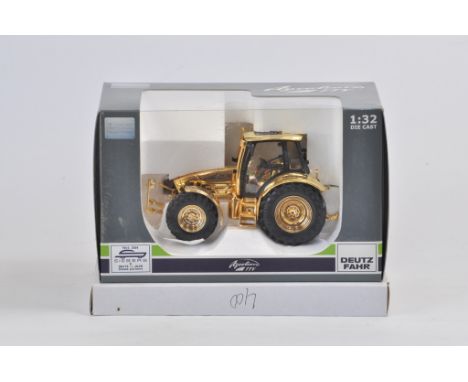 Scarce Universal Hobbies 1/32 Scale Gold Plated Deutz Agrotron Tractor. Front Linkage Version. 1 of 500 models. Comes with pl