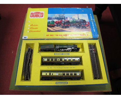 A Boxed Hornby Dublo Two Rail Set 2021, "The Red Dragon" Passenger Train W.R., including 4-6-0 Castle Class Locomotive R/No. 